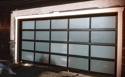 Black Esteem with Satin Sealed Windows garage door