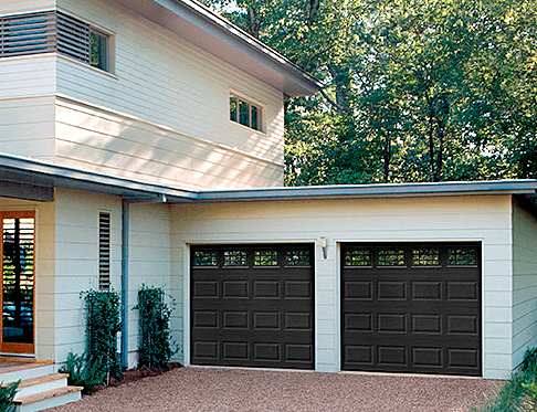 Short Panel with Prairie DecraTrim inserts garage door