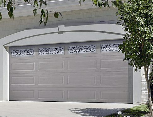 Traditional Long Panel with Trellis DecraGlass garage door